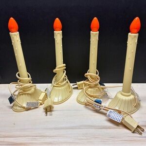 4 Vintage NOMA 9" Plastic Drip Candolier Christmas Candle Stick Light TESTED